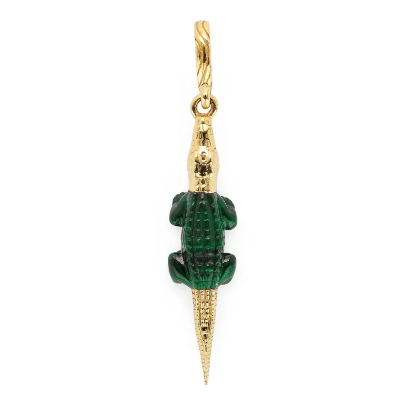 Alligator Malachite Charm made by Bibi van der Velden