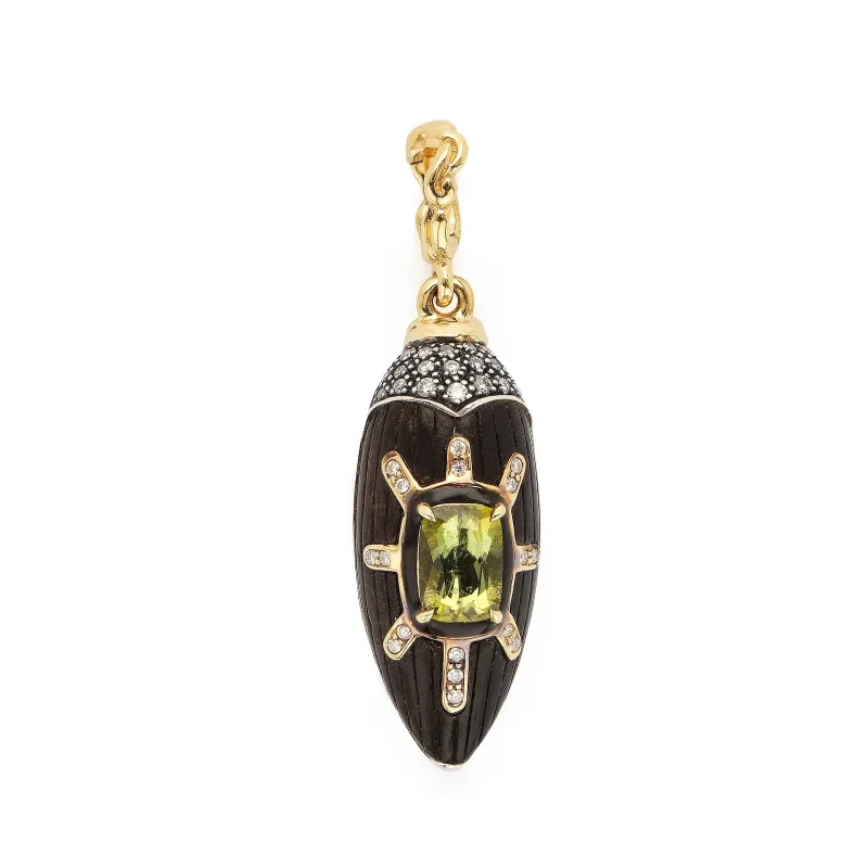 Scarab Ebony Wood Cocktail Pendant made by Bibi van der Velden