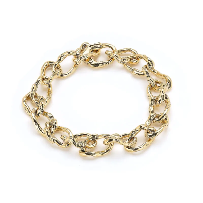 Wave Barrel Link Chain Bracelet - Chunky made by Bibi van der Velden