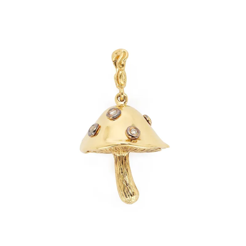 Tourmaline Mushroom Charm made by Bibi van der Velden