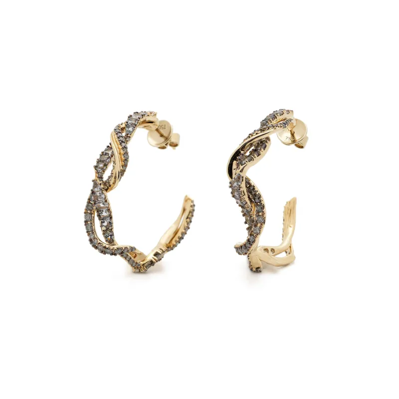 Diamond Smoke-Ring Hoop Earrings made by Bibi van der Velden