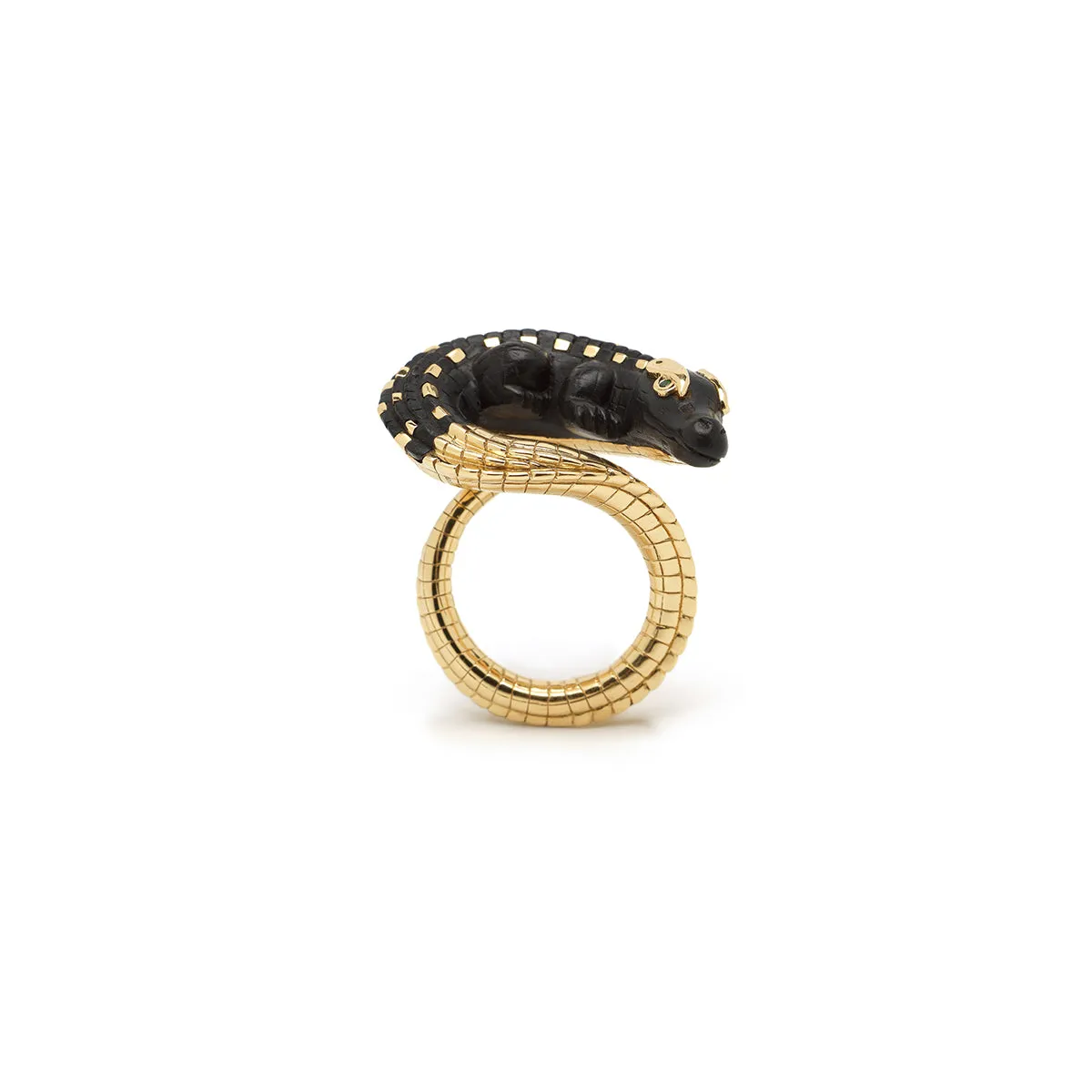 Alligator Ebony Wood Twist Ring sold by Bibi van der Velden product image thumbnail 5