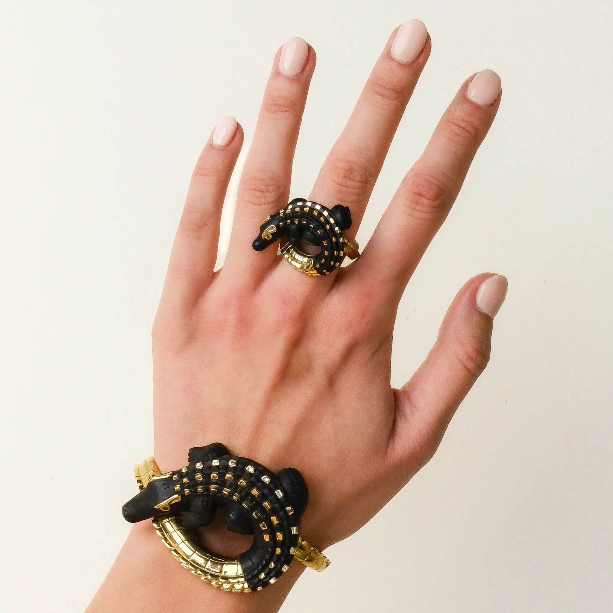 Alligator Ebony Wood Twist Ring sold by Bibi van der Velden product image thumbnail 3