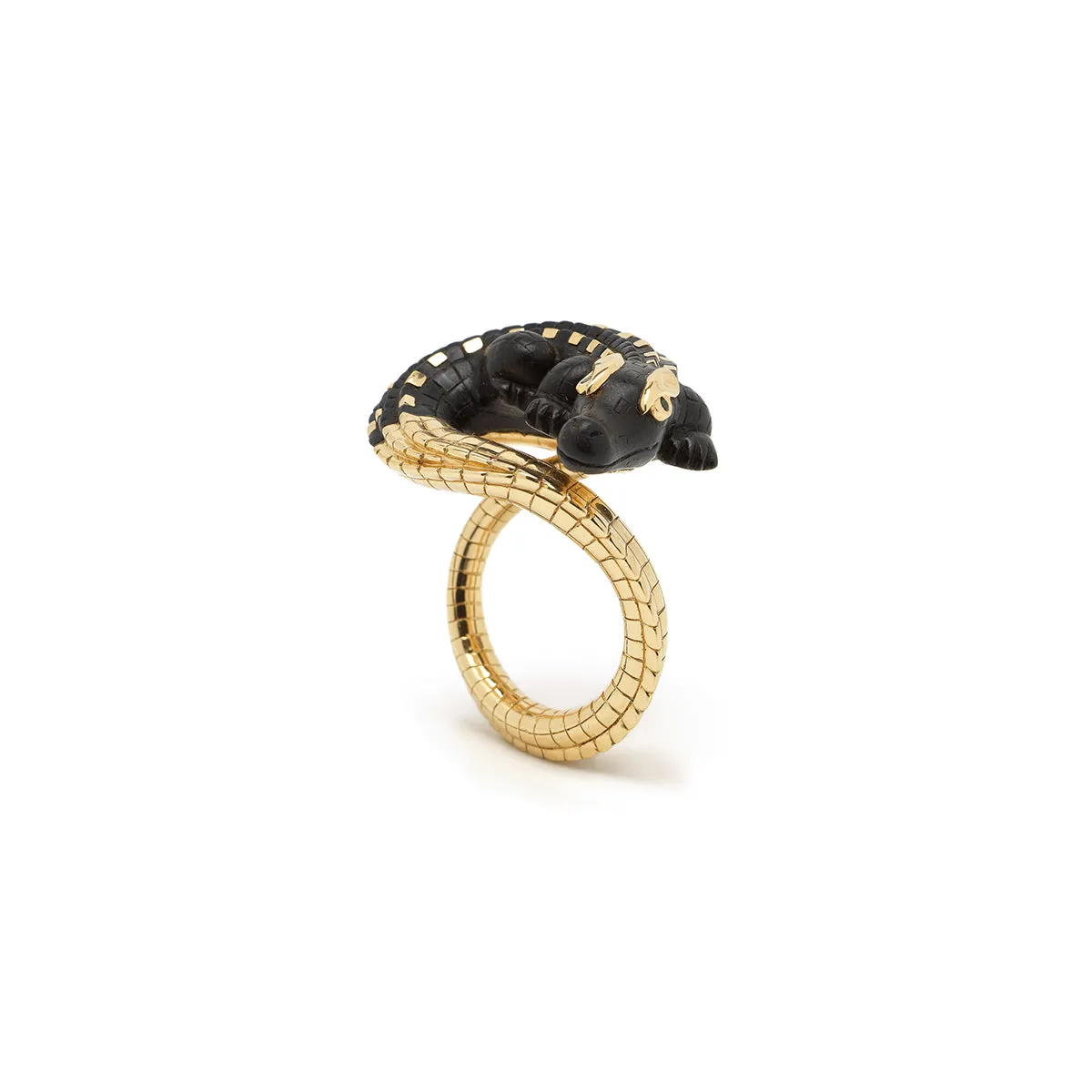 Alligator Ebony Wood Twist Ring sold by Bibi van der Velden product image thumbnail 4