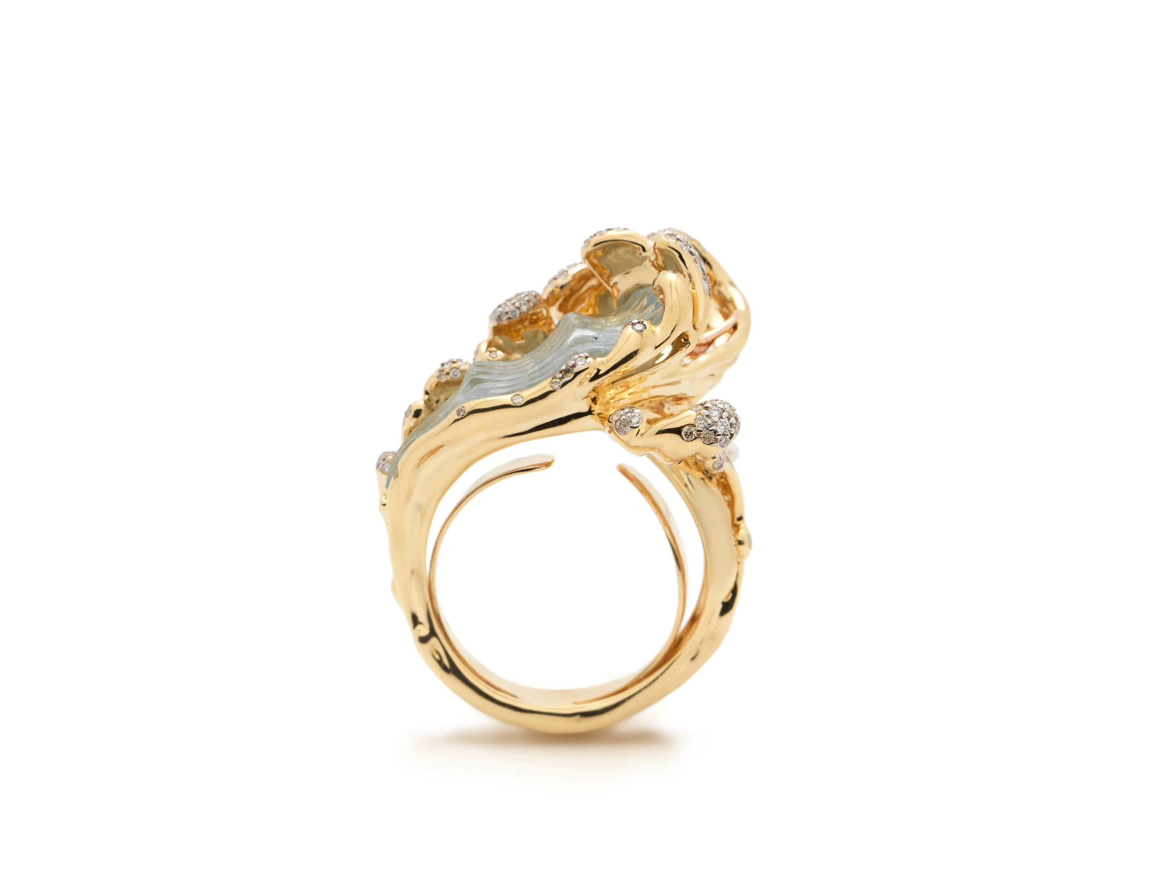Mermaid Wave Ring Yellow Gold sold by Bibi van der Velden