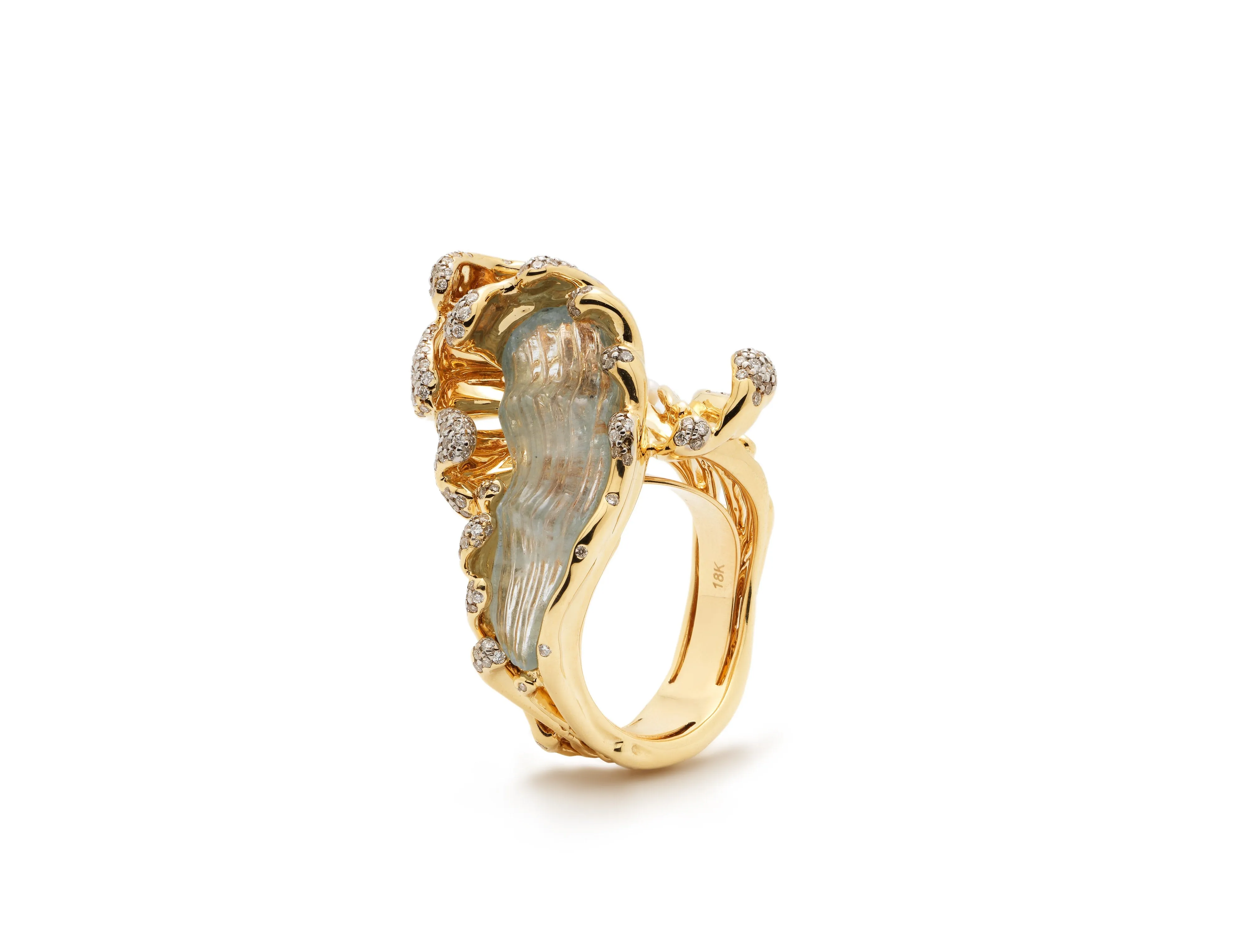 Mermaid Wave Ring Yellow Gold sold by Bibi van der Velden product image thumbnail 3