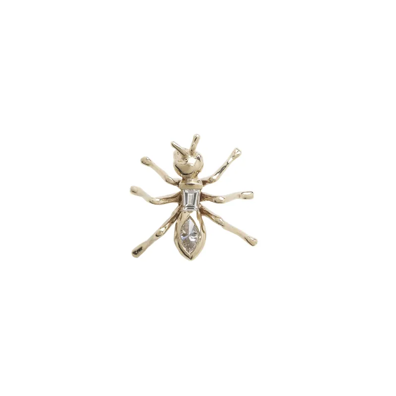 Diamond Ant Stud Earring made by Bibi van der Velden