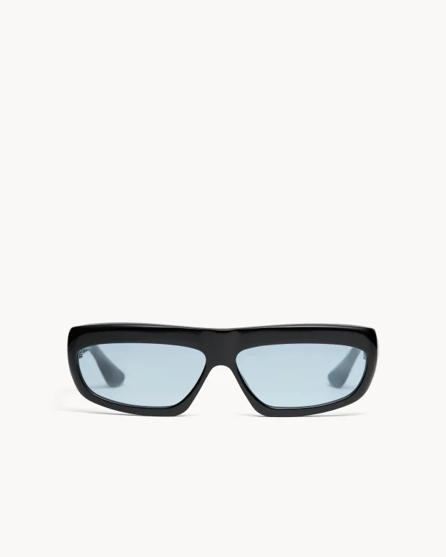 Junayd | Black Acetate | Rif Blue Lens made by Port Tanger