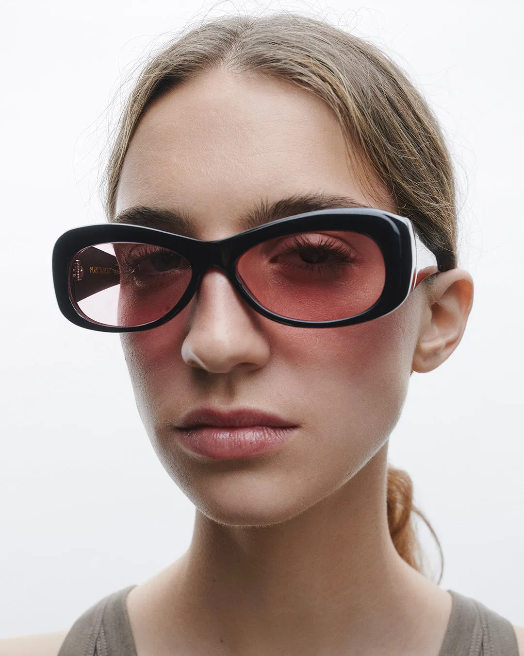 Lydia | Black Acetate | Rose Lens sold by Port Tanger