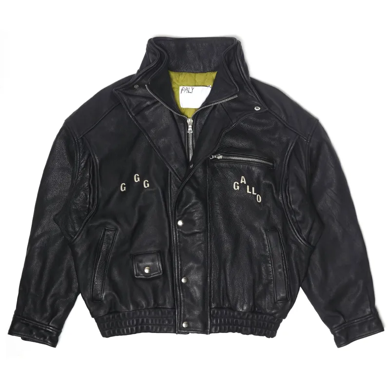 THE COMMISSION LEATHER BOMBER JACKET made by Paly Hollywood