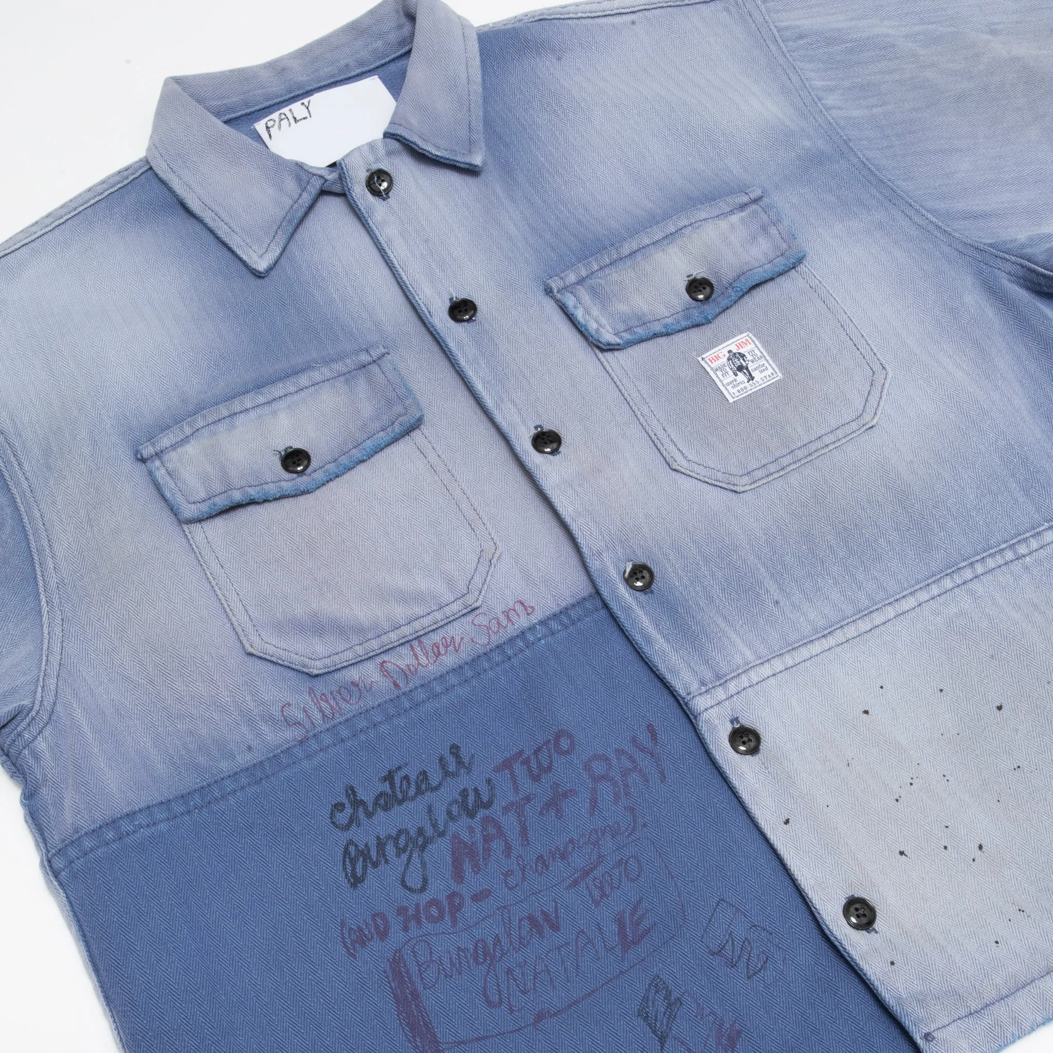 LOVE S/S HERRINGBONE WORK SHIRT sold by Paly Hollywood product image thumbnail 3