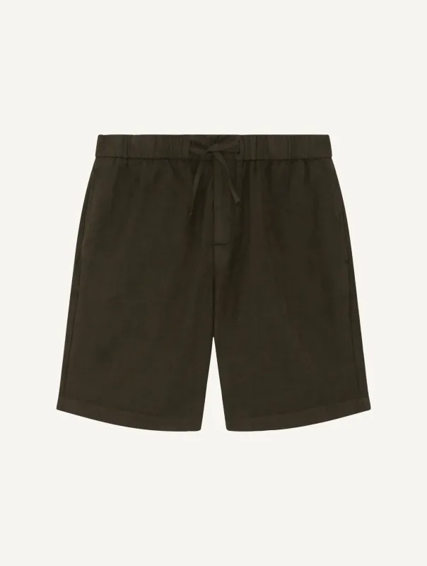 FELIPE HERRINGBONE LINEN SHORTS made by Fescobol Carioca