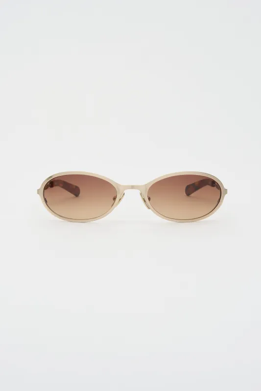 COHEN (ABOUT:BLANK) Brushed Gold / Dark Tortoise / Light Brown Gradient Lens made by FLATLIST EYEWEAR