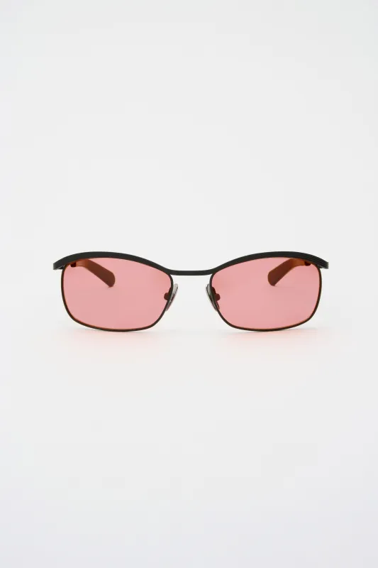 CASIER Matte Black / Solid Black / Dust Pink Lens made by FLATLIST EYEWEAR