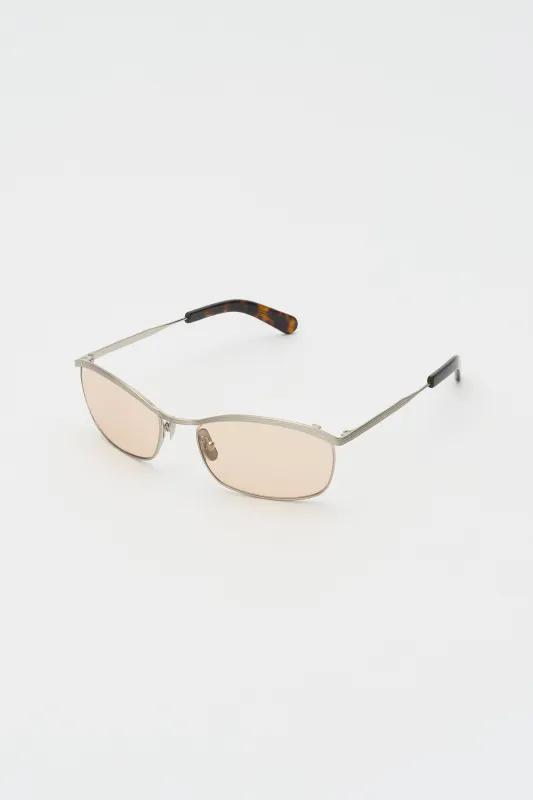 CASIER Brushed Silver / Dark Tortoise / Peach Lens made by FLATLIST EYEWEAR