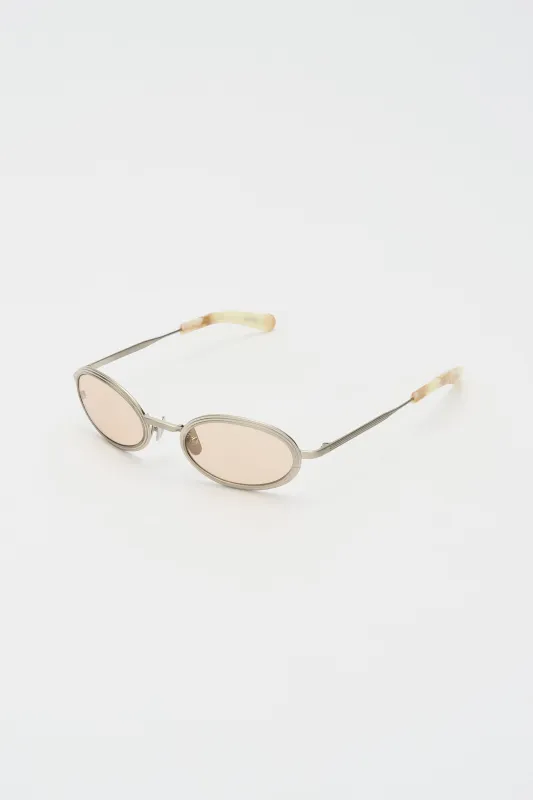 RENO Brushed Silver / Carrara Fantasy / Peach Lens made by FLATLIST EYEWEAR