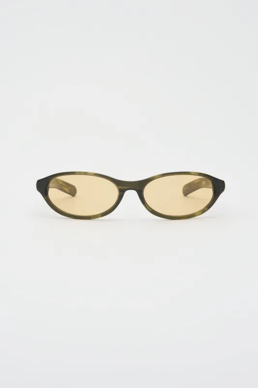 OLYMPIA Olive Horn / Yellow Lens made by FLATLIST EYEWEAR