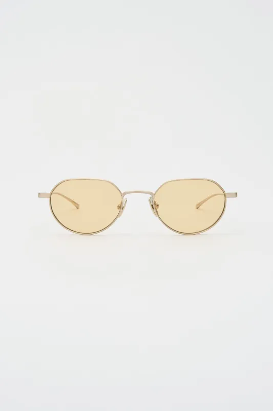 LUCIEN Brushed Light Gold / Yellow Lens made by FLATLIST EYEWEAR