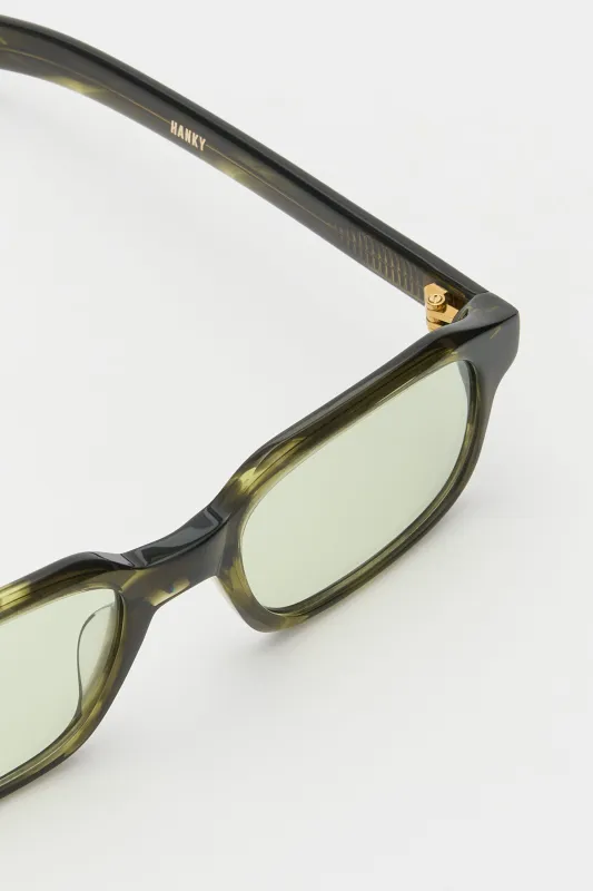 HANKY Olive Horn / Chill Out Green Lens made by FLATLIST EYEWEAR