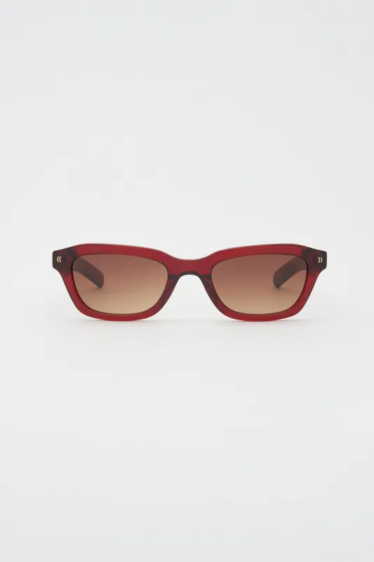 CLINT Crystal Burgundy / Brown Gradient Lens made by FLATLIST EYEWEAR