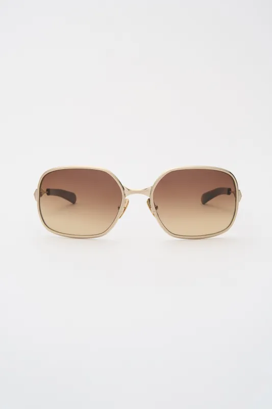 TYLER Brushed Light Gold / Brown Gradient Lens made by FLATLIST EYEWEAR
