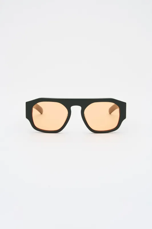 SHADE 02 Solid Forrest Dk green / Solid Orange Lens made by FLATLIST EYEWEAR