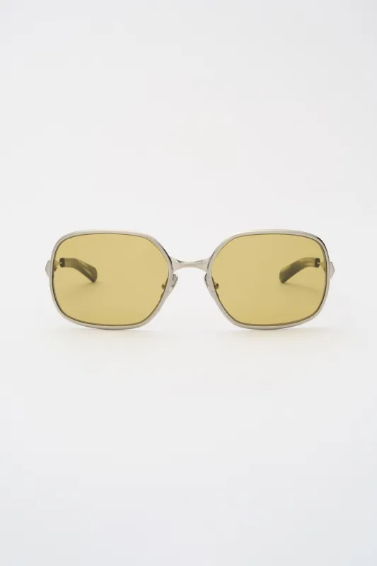 TYLER Brushed Silver / Lime Gradient Lens made by FLATLIST EYEWEAR