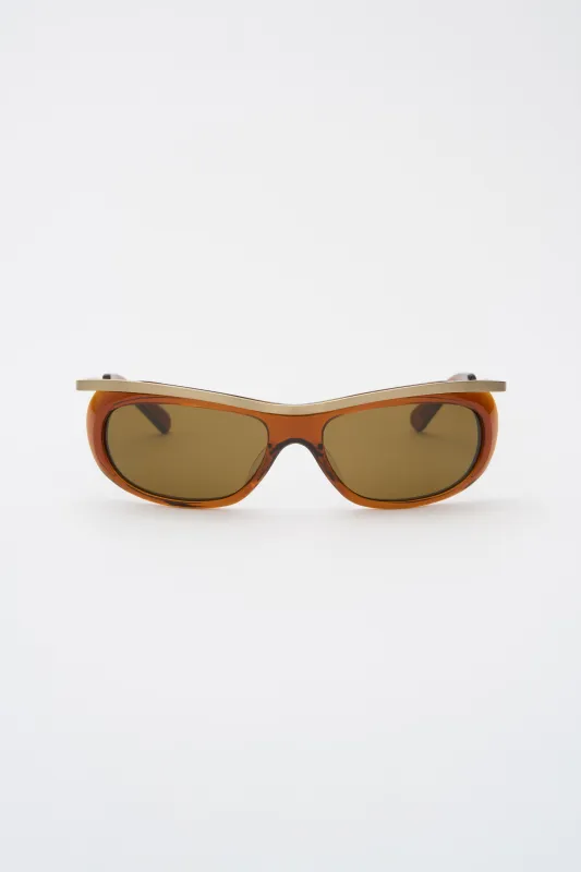 PRINCE Brushed Light Gold / Brown Lens made by FLATLIST EYEWEAR