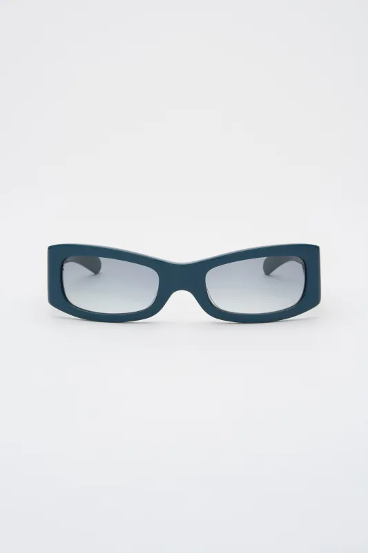 KAREEM Solid Ink Blue  / Grey Gradient Lens made by FLATLIST EYEWEAR