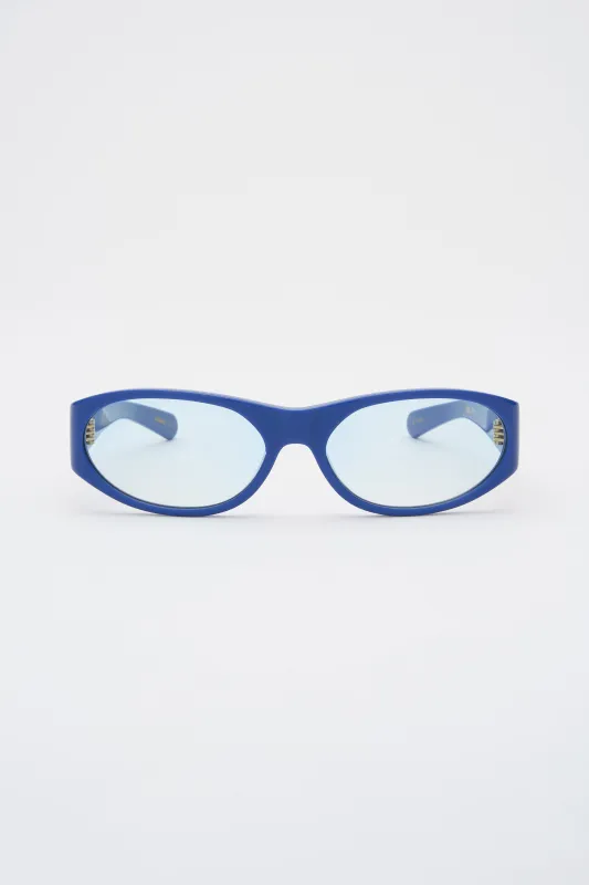 EDDIE KYU Solid Blue / Light Blue Gradient Lens made by FLATLIST EYEWEAR
