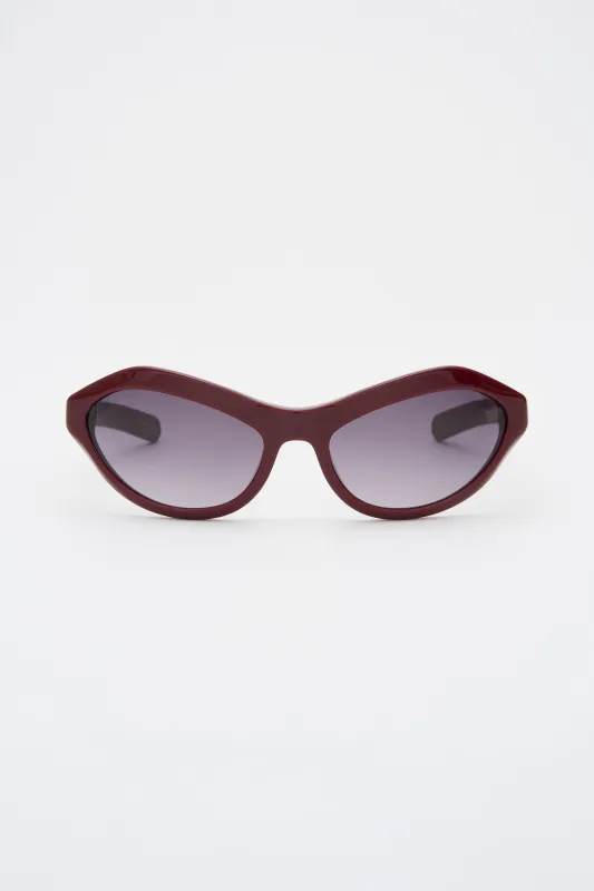 AKIWA Solid Bordeaux / Grey Gradient Lens made by FLATLIST EYEWEAR