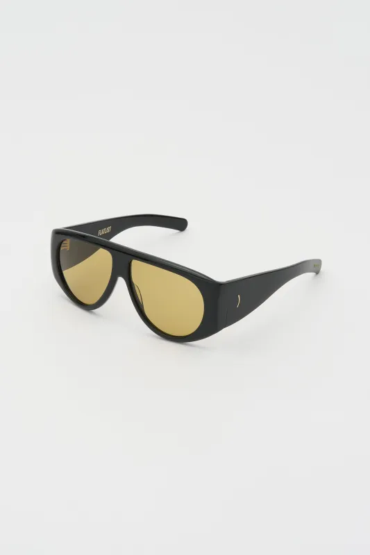 BERLYN Solid Black / Smoke Olive lens made by FLATLIST EYEWEAR