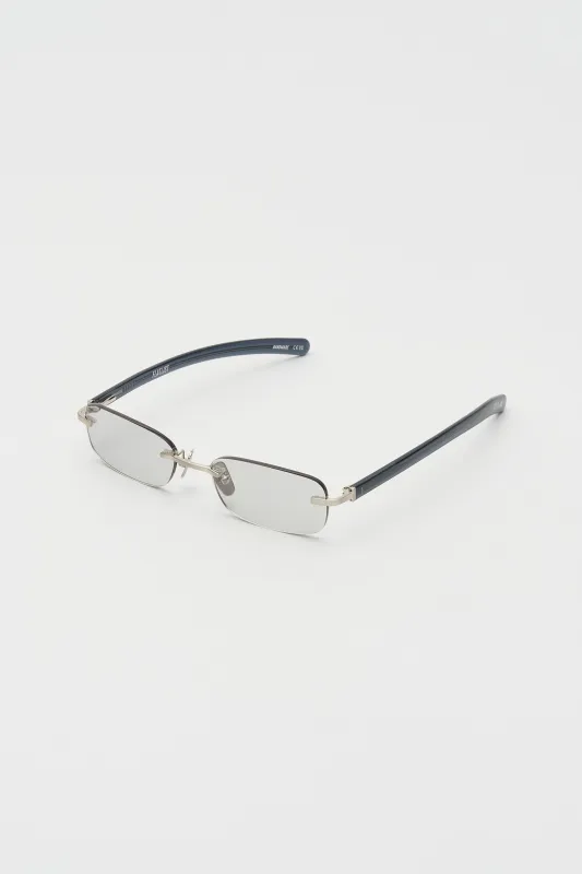MILO Brushed Titanium /Light Grey Lens made by FLATLIST EYEWEAR