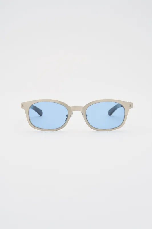 LE BUCHERON / TITANIUM Brushed Silver Dark Tortoise / Solid Blue Lens made by FLATLIST EYEWEAR