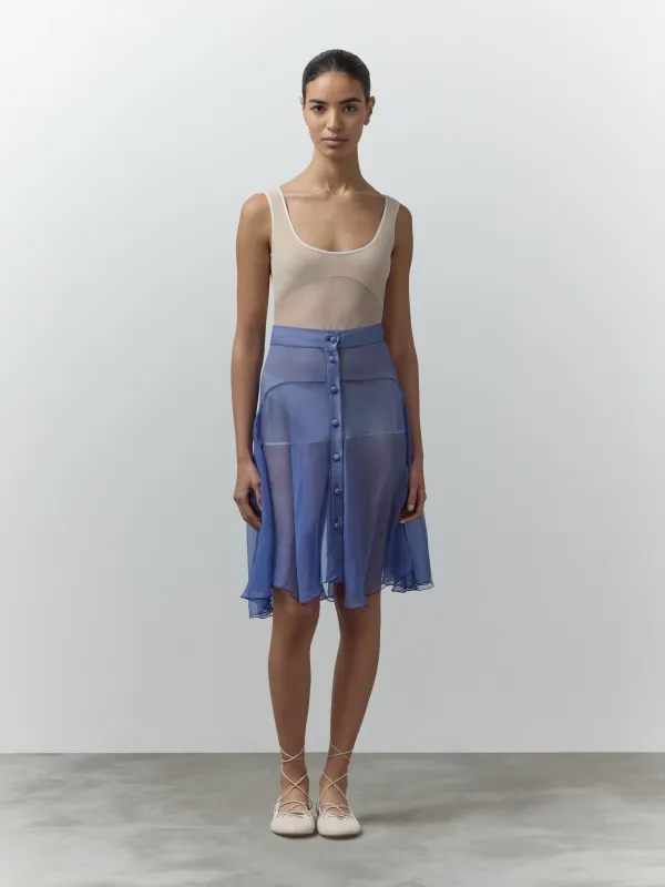 Laia Sheer Frilled Skirt With Front Bottons made by Nensi Dojaka