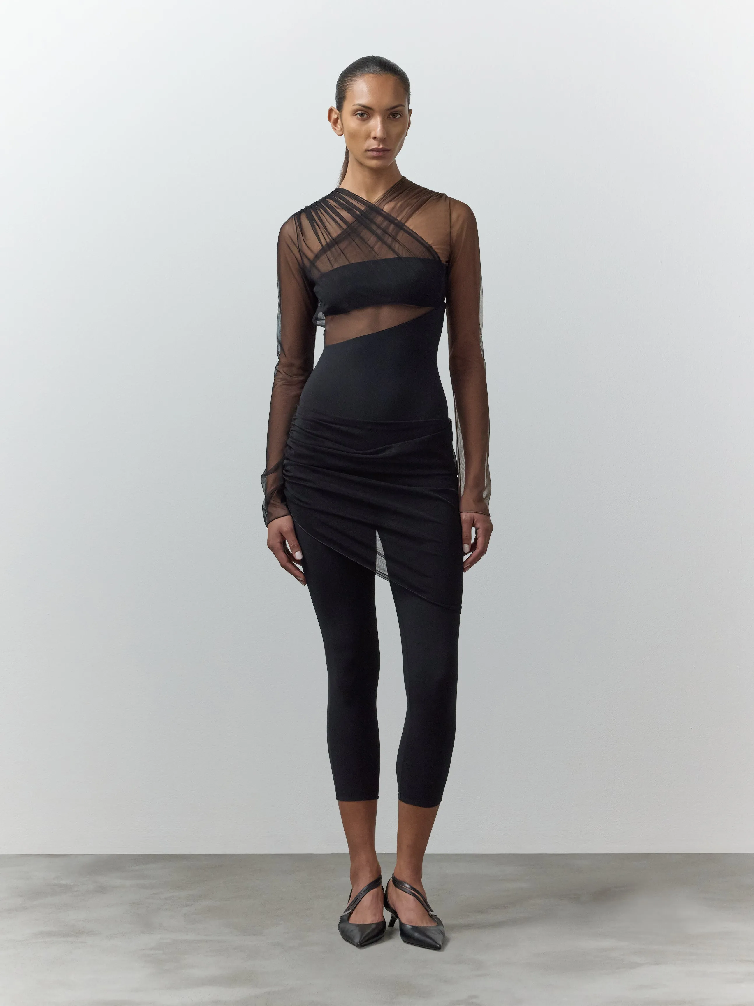 Kayla Long Sleeve Ruched Top With Cutout sold by Nensi Dojaka