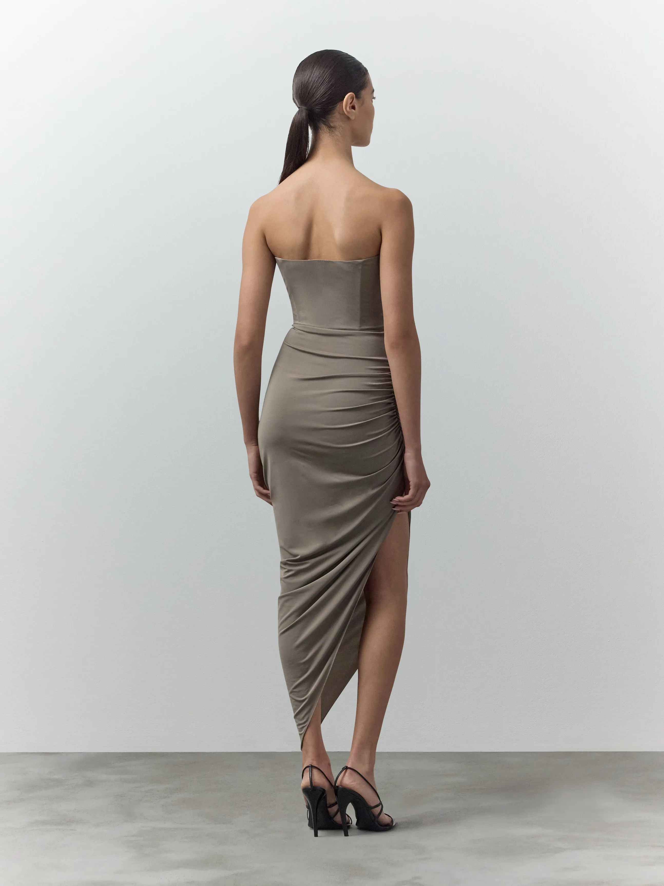 Ivy Side Ruched Asymmetric Dress sold by Nensi Dojaka product image thumbnail 2