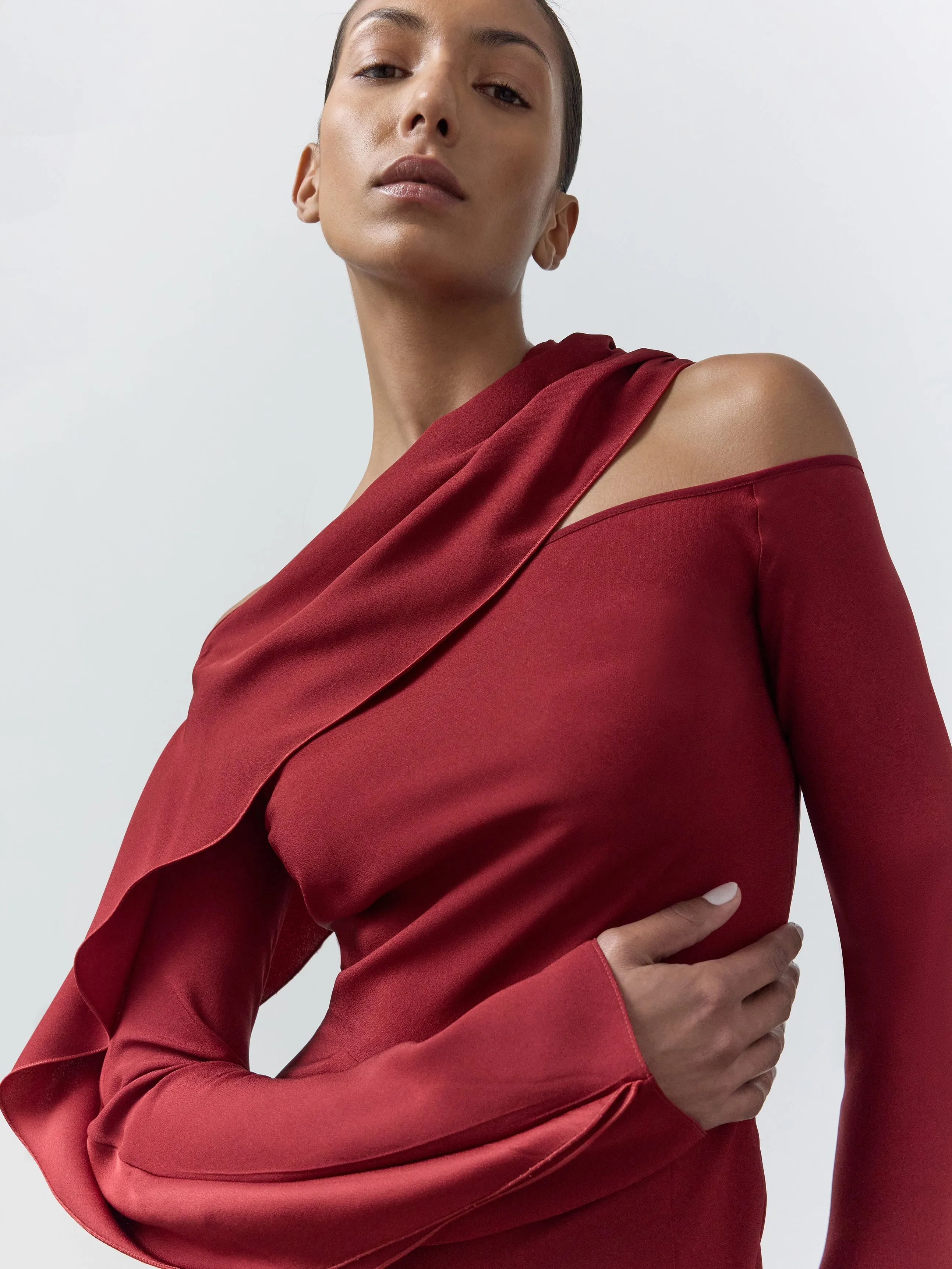 Lilia Asymmetric Mini Dress sold by Nensi Dojaka product image thumbnail 4