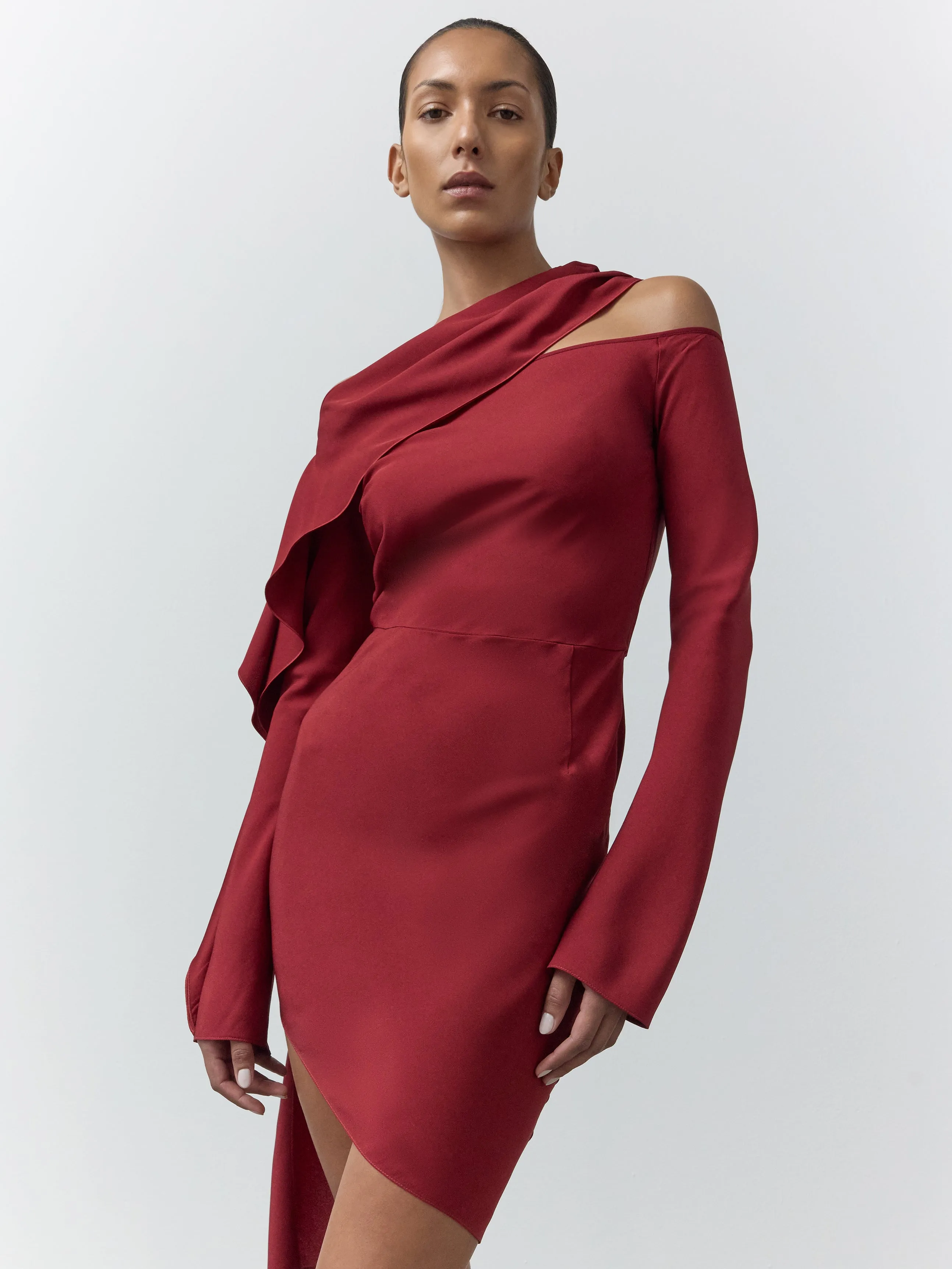 Lilia Asymmetric Mini Dress sold by Nensi Dojaka product image thumbnail 2