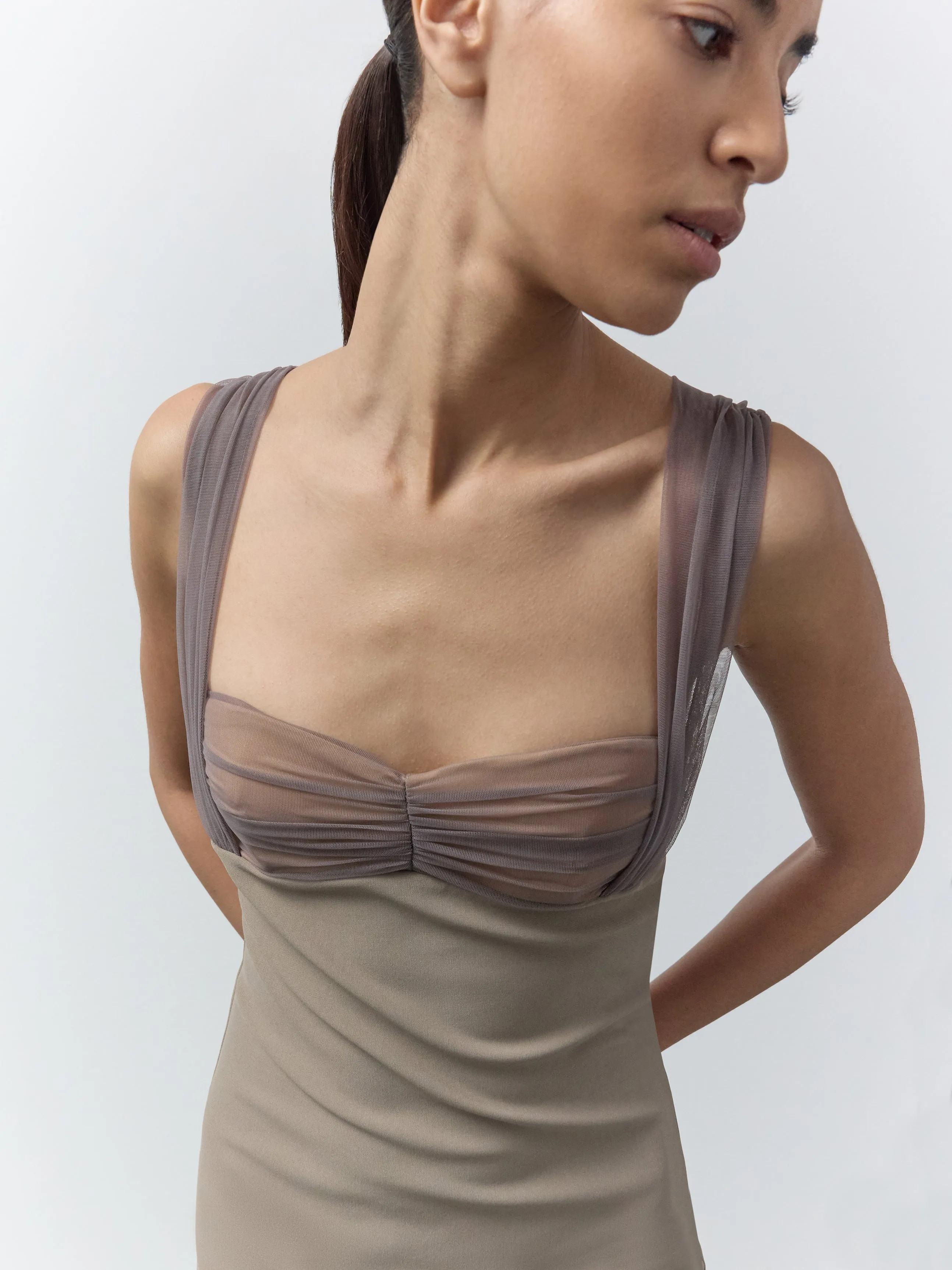 Tala Draped Padded Mini Dress sold by Nensi Dojaka product image thumbnail 4