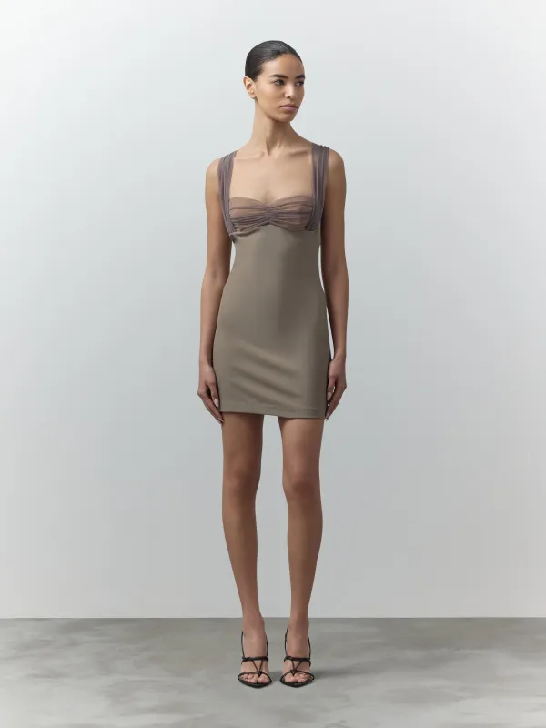 Tala Draped Padded Mini Dress made by Nensi Dojaka