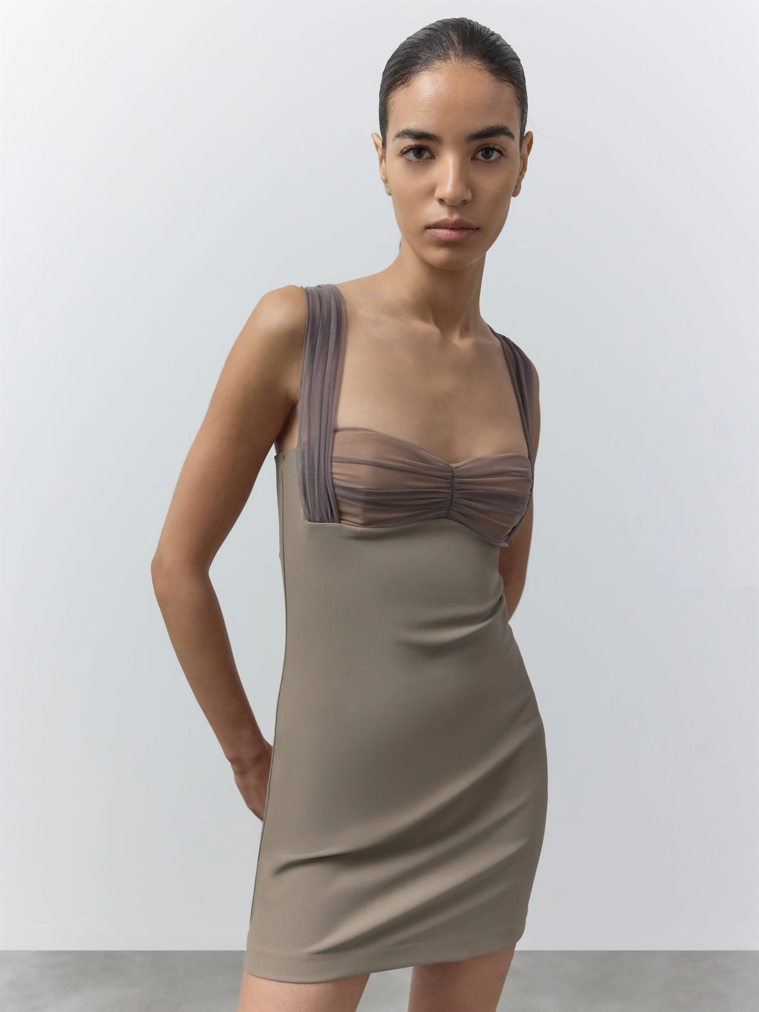 Tala Draped Padded Mini Dress sold by Nensi Dojaka product image thumbnail 2