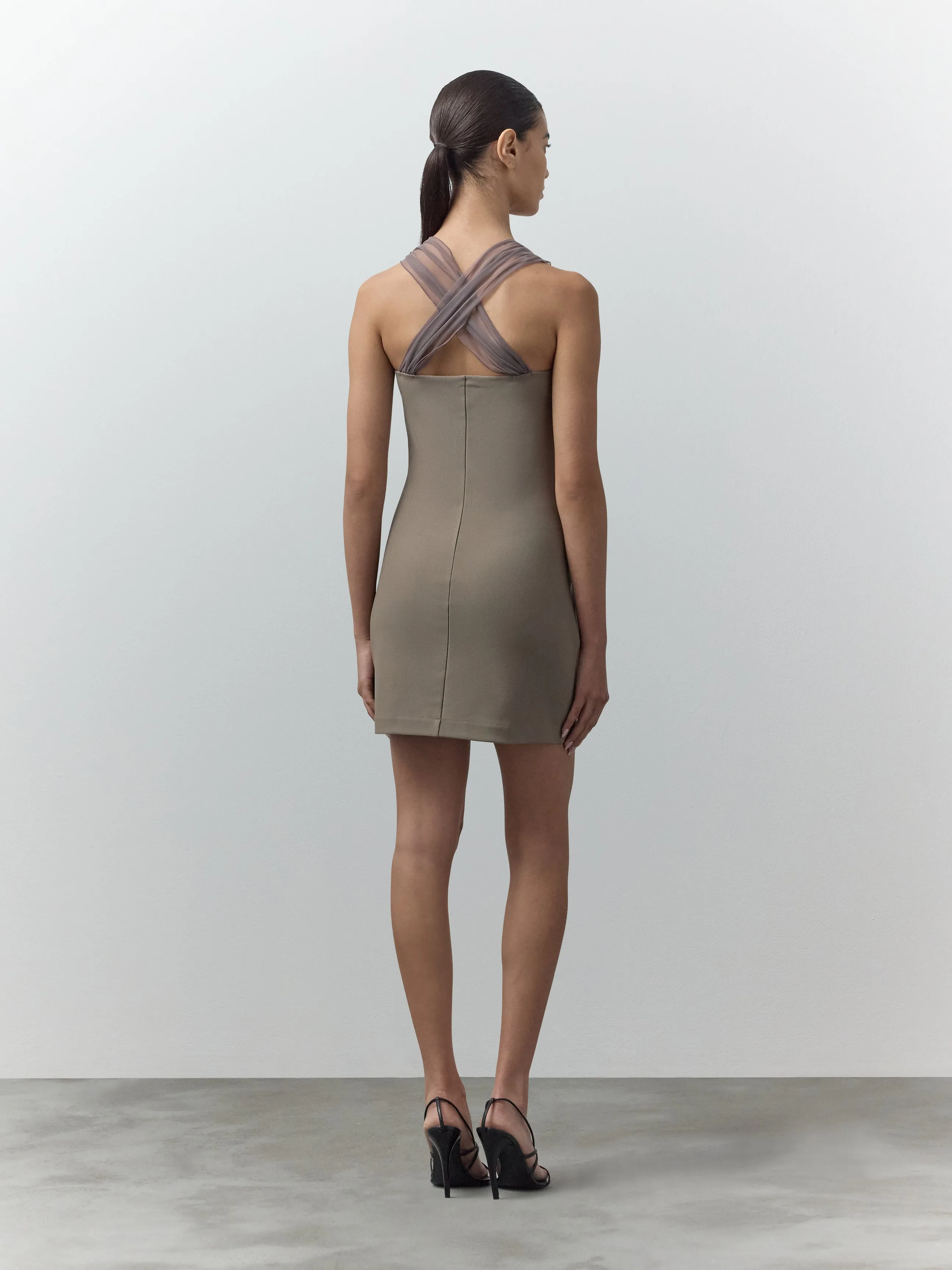 Tala Draped Padded Mini Dress sold by Nensi Dojaka product image thumbnail 3