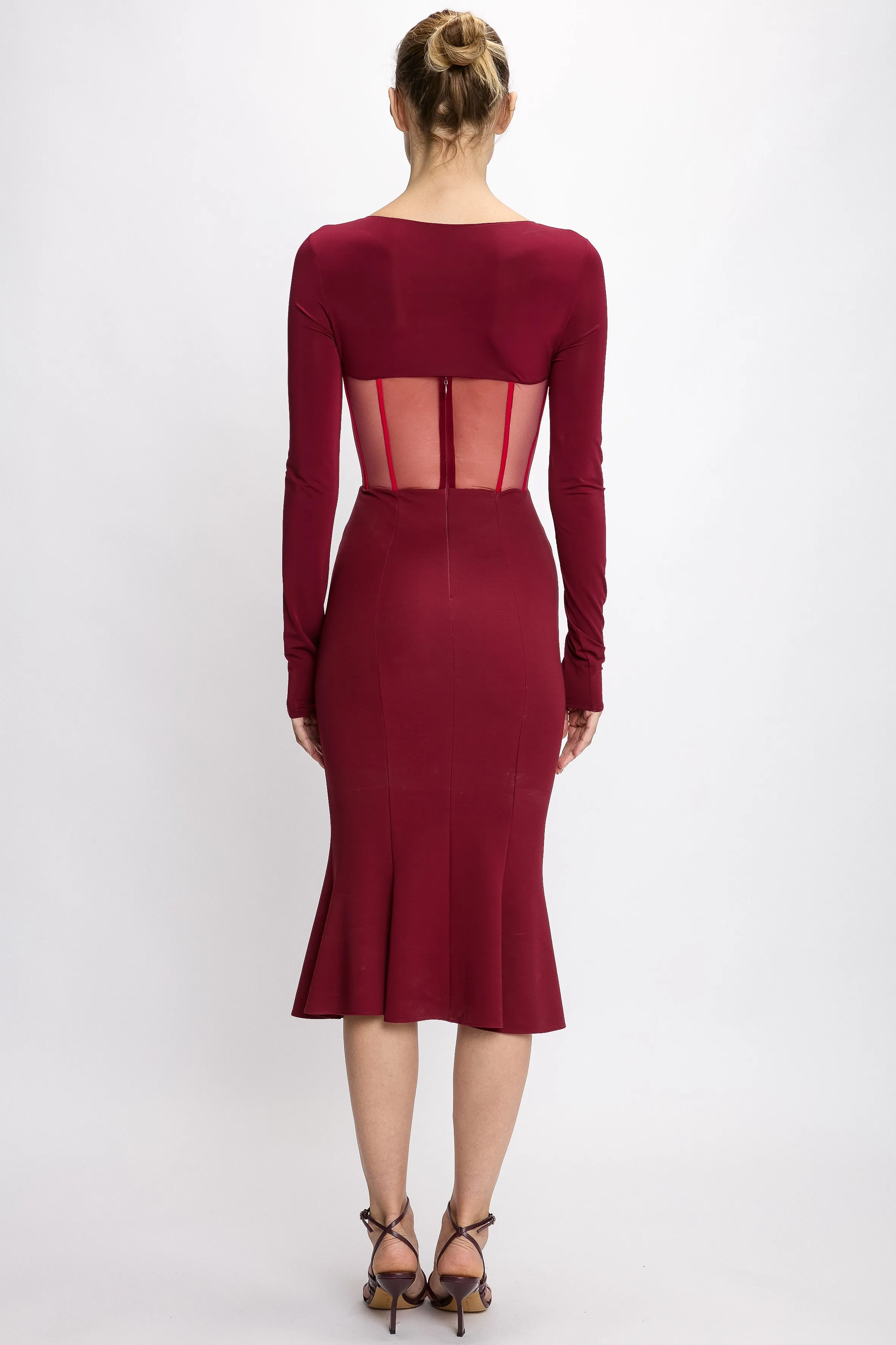 CORSETTED MIDI DRESS WITH RAGLAN SLEEVE sold by Nensi Dojaka product image thumbnail 2