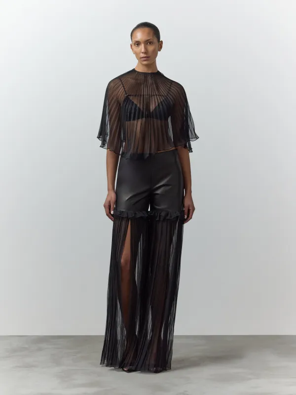 MERCY SEMI-SHEER PLEATED CAPE made by Nensi Dojaka