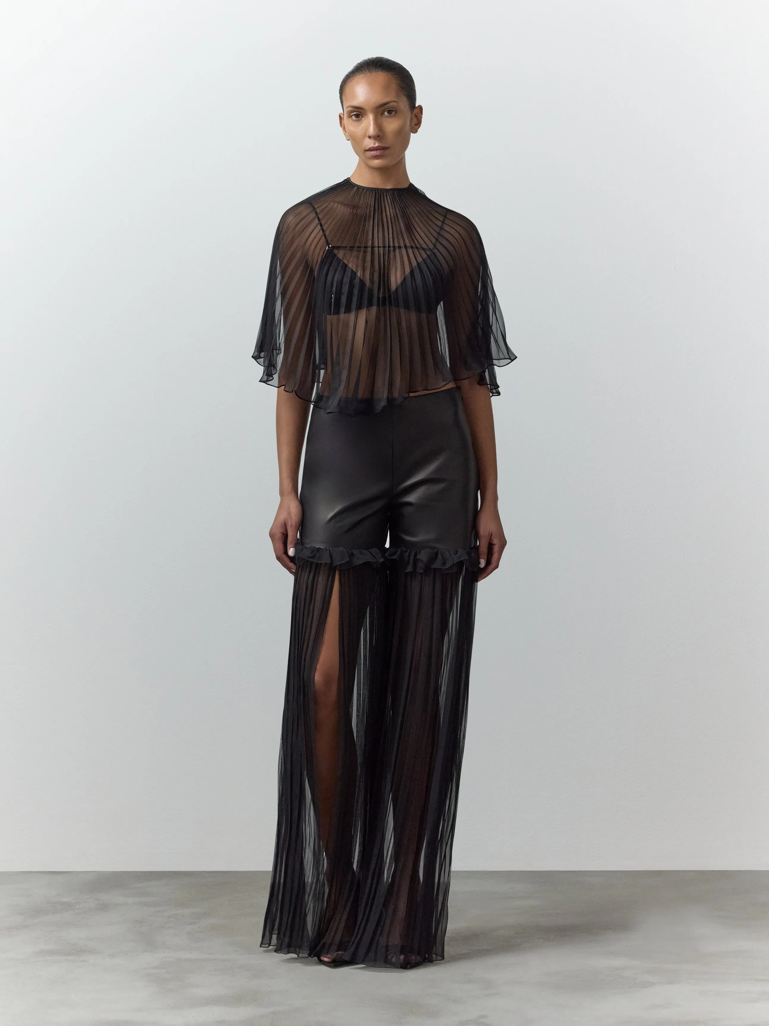MERCY SEMI-SHEER PLEATED CAPE sold by Nensi Dojaka