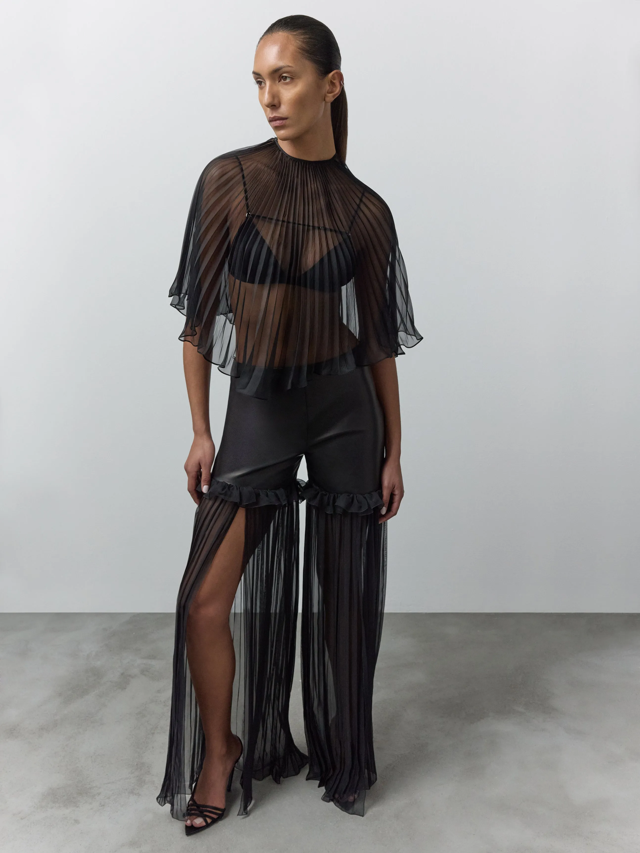 MERCY SEMI-SHEER PLEATED CAPE sold by Nensi Dojaka product image thumbnail 2
