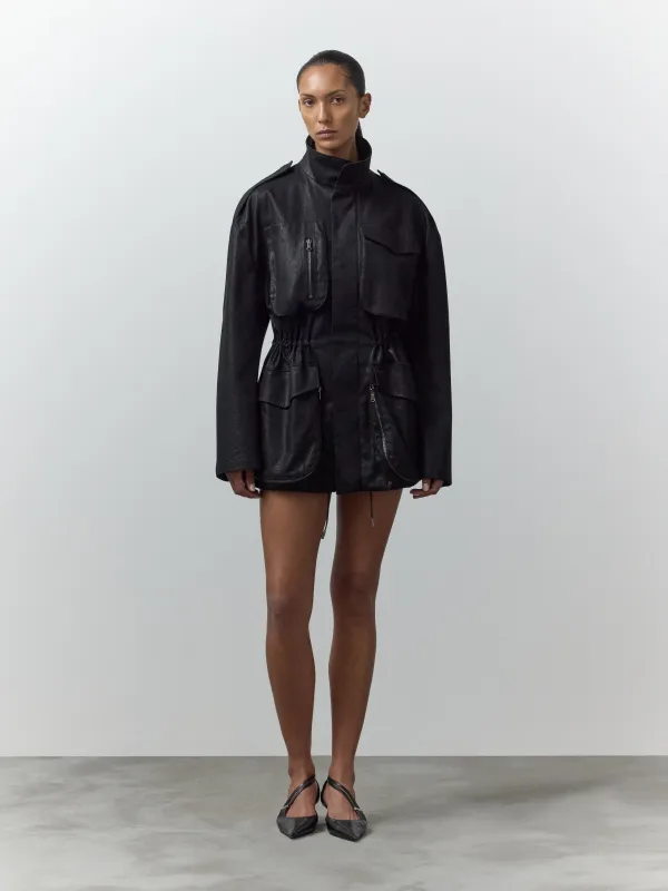 MERYL SHIMMER PARKA WITH ZIPS made by Nensi Dojaka