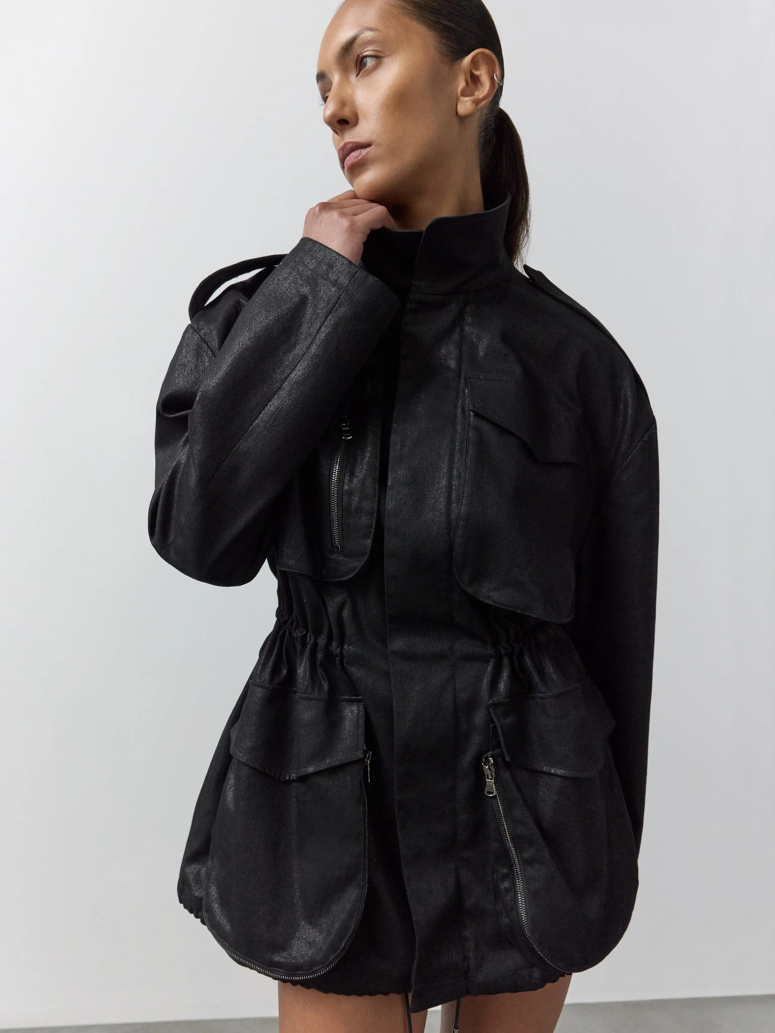 MERYL SHIMMER PARKA WITH ZIPS sold by Nensi Dojaka product image thumbnail 2