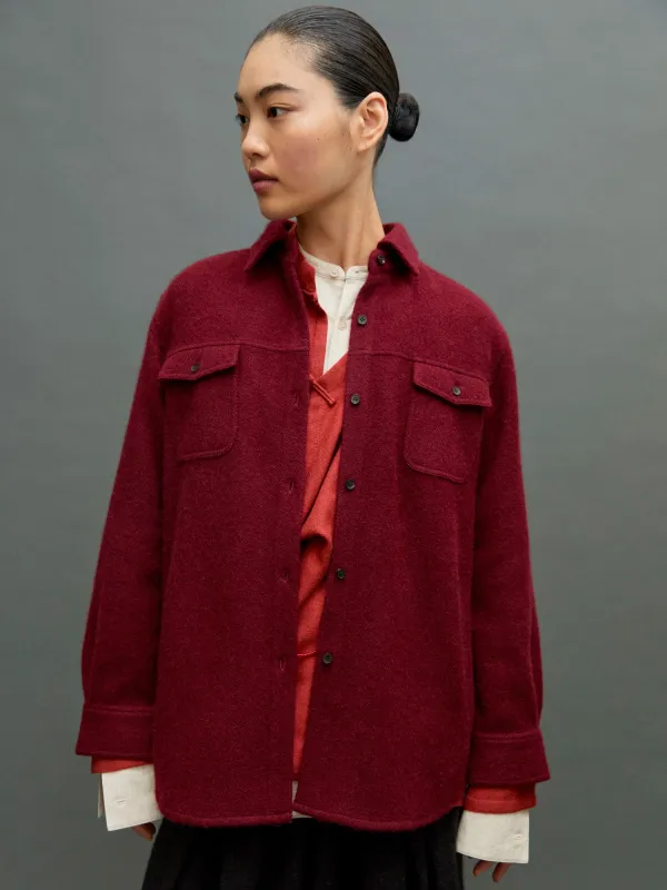 Patch Pocket Overshirt (Women) made by Noriha